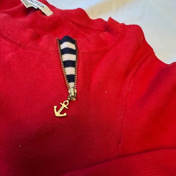 Nautica WOmens Red Sweater  3/4 Sleeve Size L - Picture 2 of 5